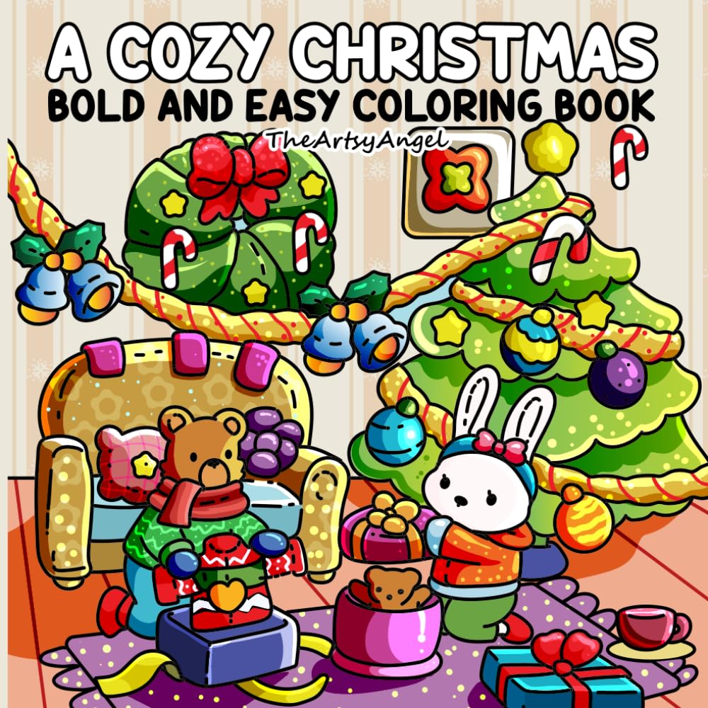 A Cozy Christmas: Bold and Easy Coloring Book