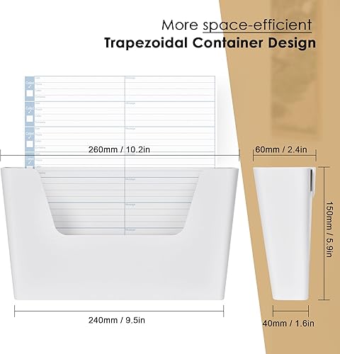 Miniatura 4 de YOHOM Soporte para archivos de pared sin perforación, organizador de revistas y correos de pared, soporte adhesivo para puerta, un solo bolsillo,