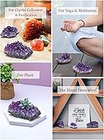 Vista 4 de Top Plaza Piedras de cristal curativo de cuevas de geoda de amatista natural, racimo de roca druzy brujería, espécimen de amatista cruda