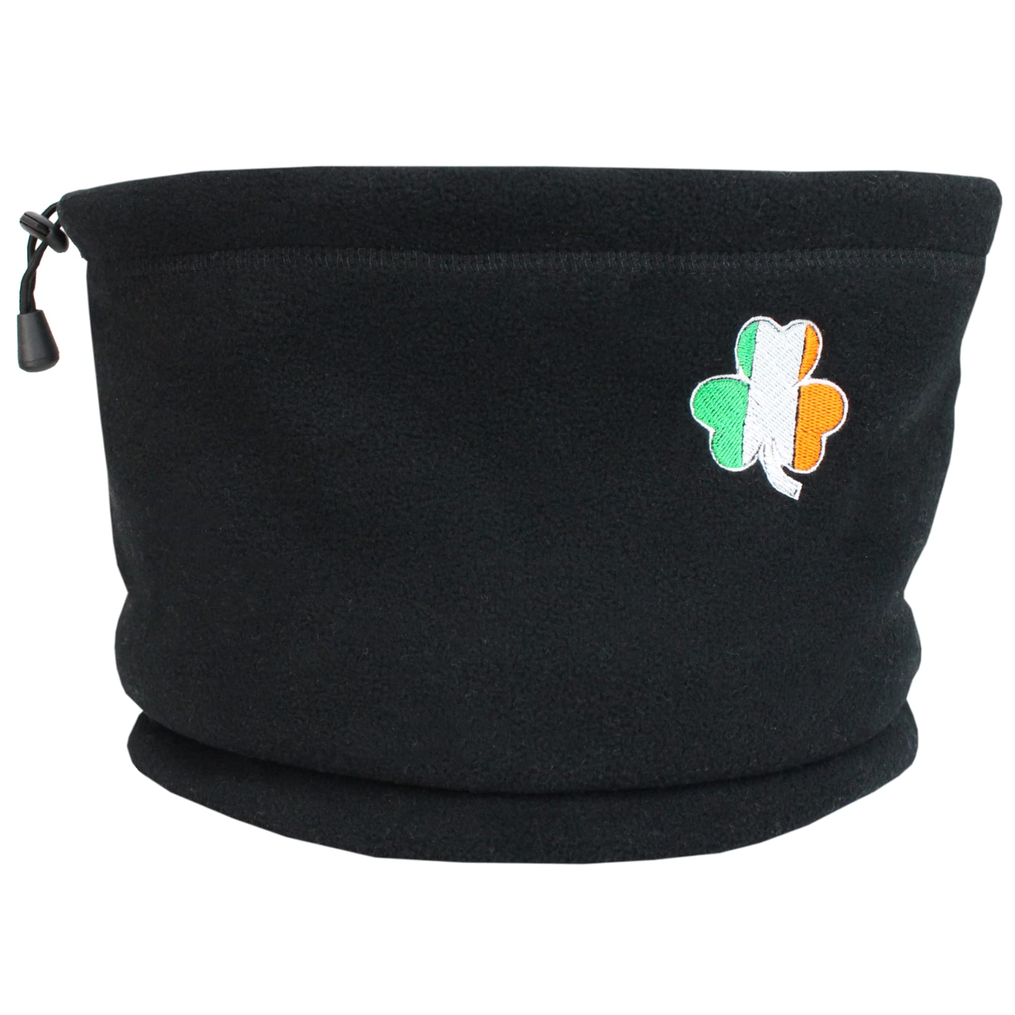 Teddyts Men's Irish Pride Adult Unisex Ireland Flag Lucky Irish Clover Black Toggle Thermal Fleece Snood