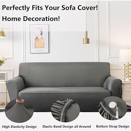 Miniatura 5 de Sofa Cover,Crystal Velvet with Skirt Stretch Sofa Cover 1 2 3 4 Seater,Breathable Sofa Slipcovers,for Corner Sofa Cover L Shape, Couch Cover Non