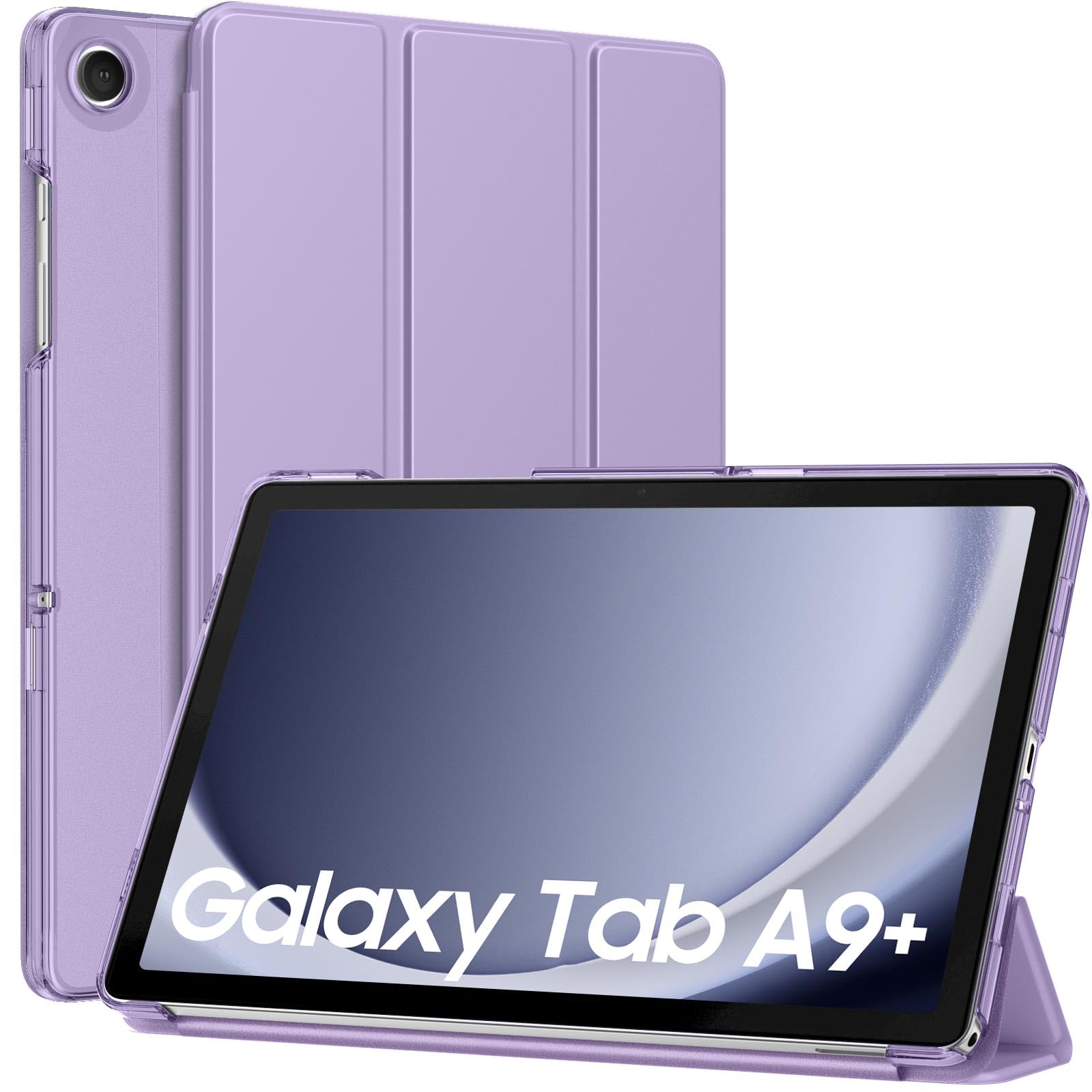 MoKo Case for Galaxy Tab A9+/A9 Plus 11 inch 2023, Lilac | Slim Stand Protective Cover with Hard PC Translucent Back Shell for Tab A9 Plus Tablet (SM-X210/X216/X218), Auto Wake/Sleep