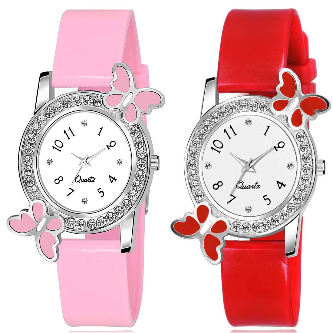 HIRA Red and Pink Butterfly Diamond dial Combo Latest Collection Womens & Girls Watches (B086MT6NGR) Amazon Price History, Amazon Price Tracker