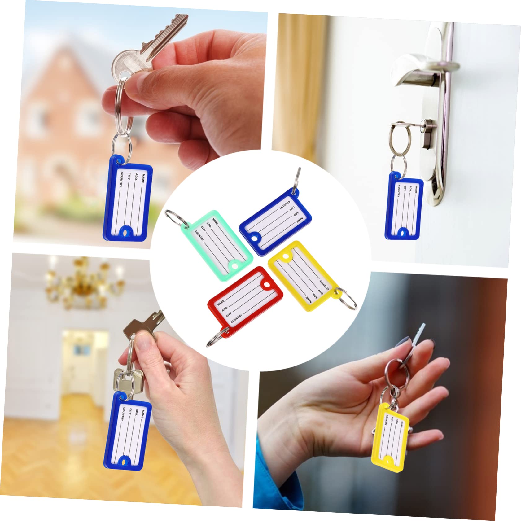 SHINEOFI 200pezzi Etichette Portachiavi Colorate Per Organizzazione Chiavi Bagagli e Carte Facili Da Usare e Riutilizzabili Per Hotel e Agenzie