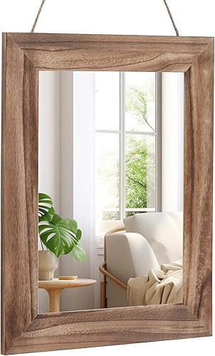 QDSSDECO Espejo de pared rectangular de 16 x 20 pulgadas, decoración de granja, espejo colgante para baño, tocador, dormitorio, entrada, sala de