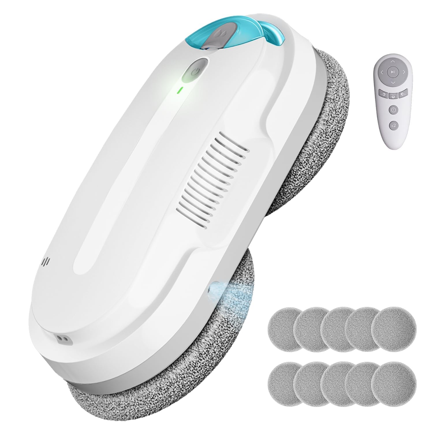 X1 Robot Nettoyeur de Vitres avec Spray Ultrasonique Bidirectionnel, Double hélice4800-6400pa,Réservoir 85ml, Détection des Bords, Navigation Intelligente, pour Fenêtres et Miroirs (Blanc)