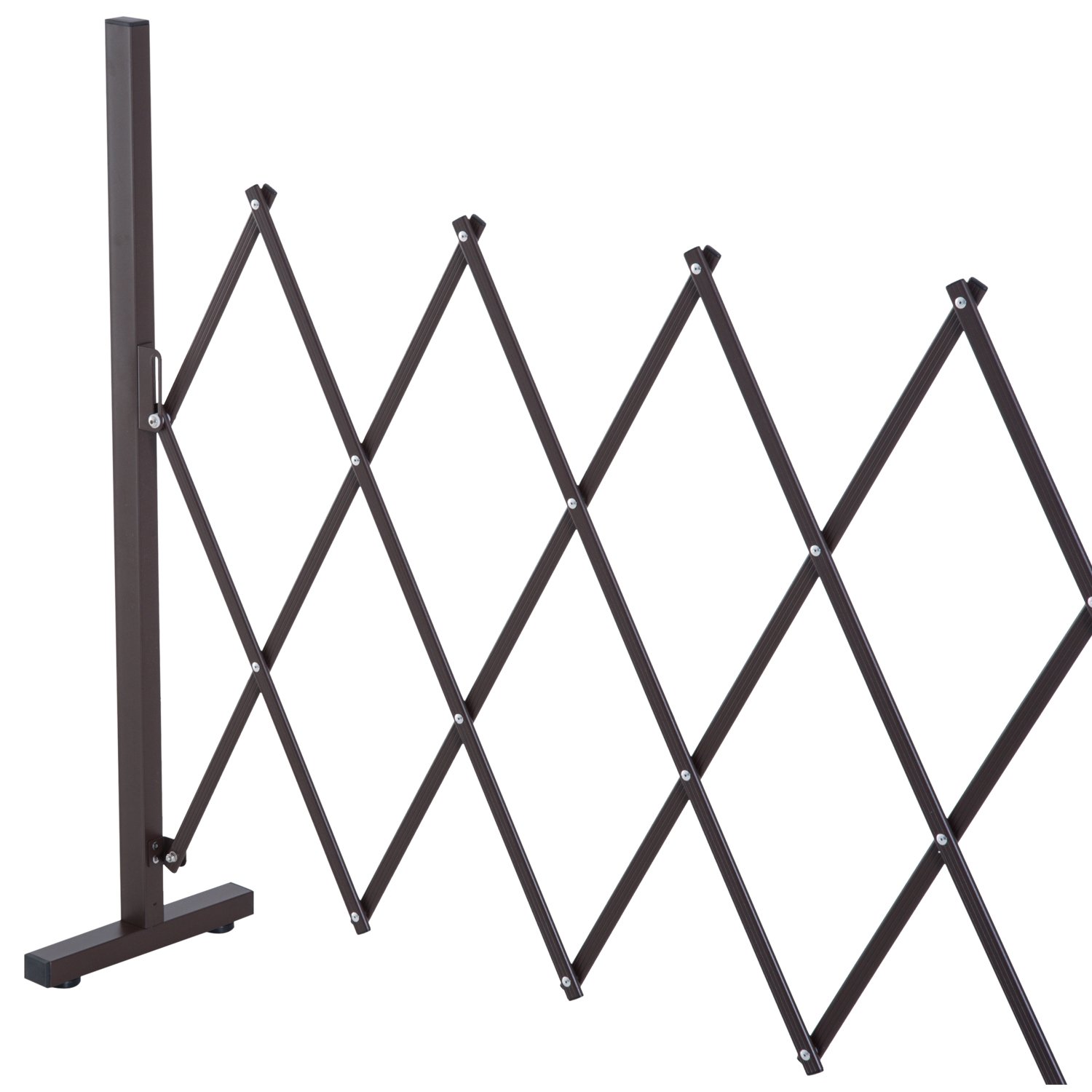 Outsunny Scherengitter Absperrgitter Scherensperre ausziehbar 35-300cm Garten Alu Braun H103,5cm