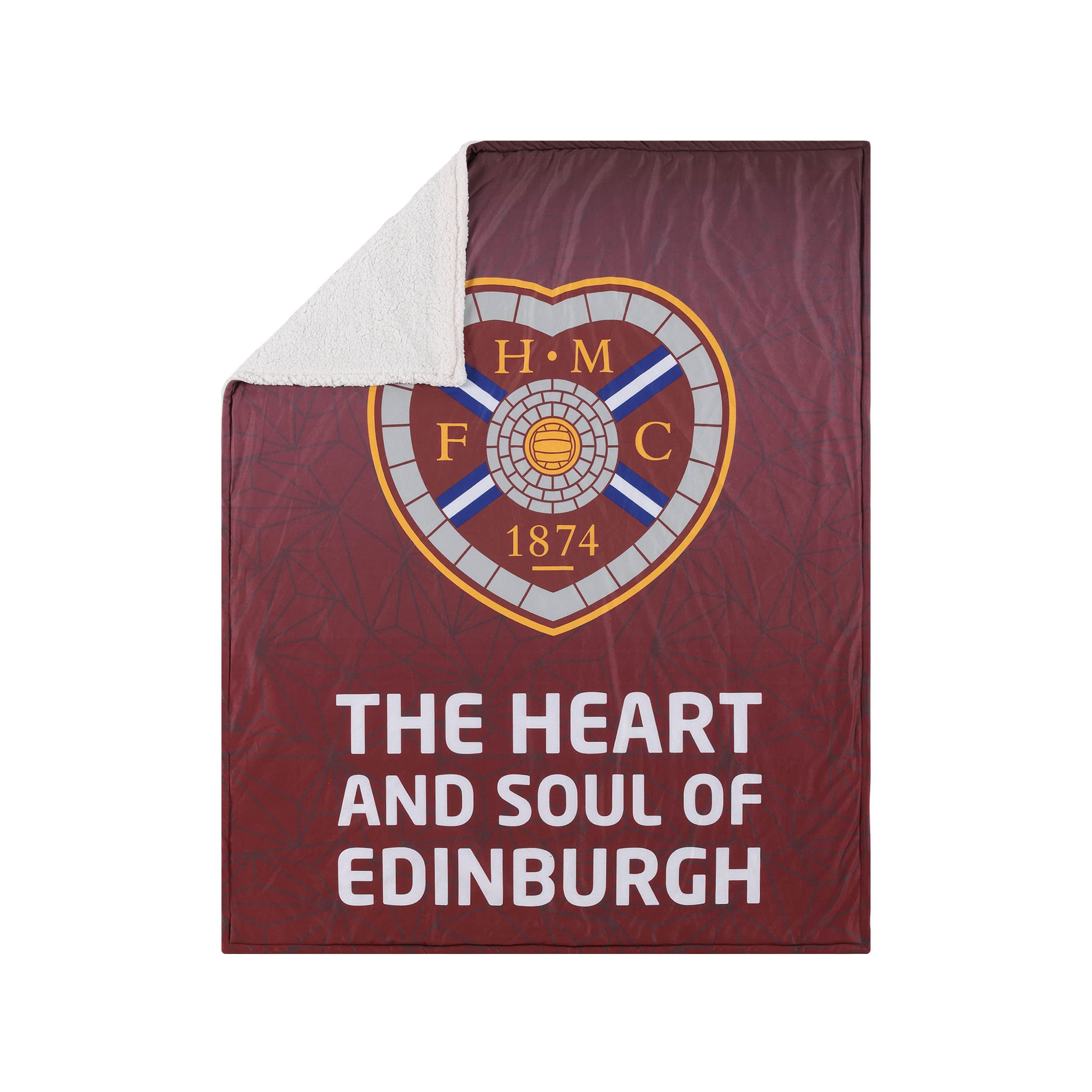 Foco Bktspplsslghrt Scottish Premiership Spfl Football Heart Of Midlothian Fan Sherpa Plush Throw Blanket