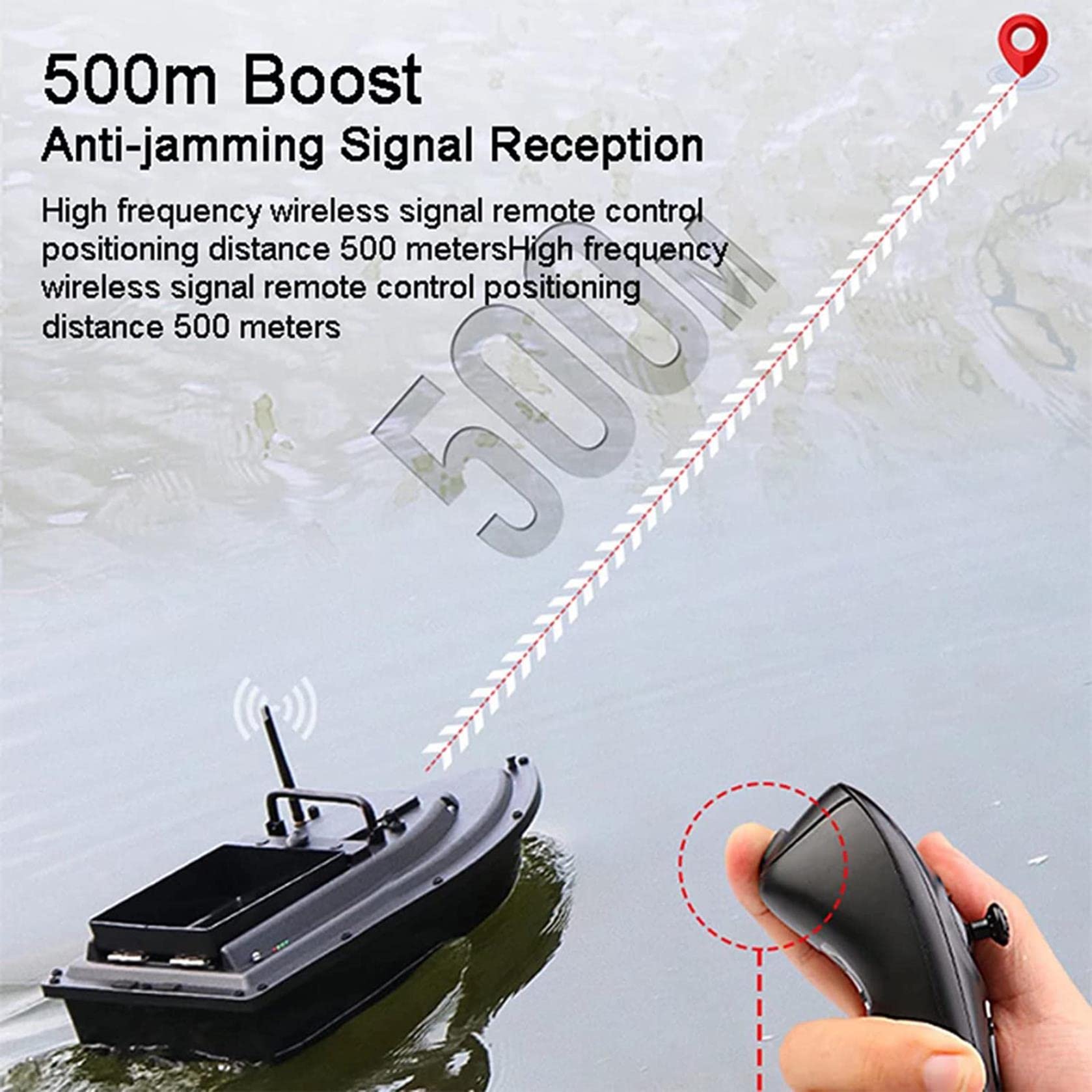 Nuevo Barco de Cebo de Pescado para Pesca de Carpa Barco de Cebo Inteligente de 500 m con batería de 5200 mAh y luz Nocturna LED Crucero automático Herramienta de Pesca Adicional