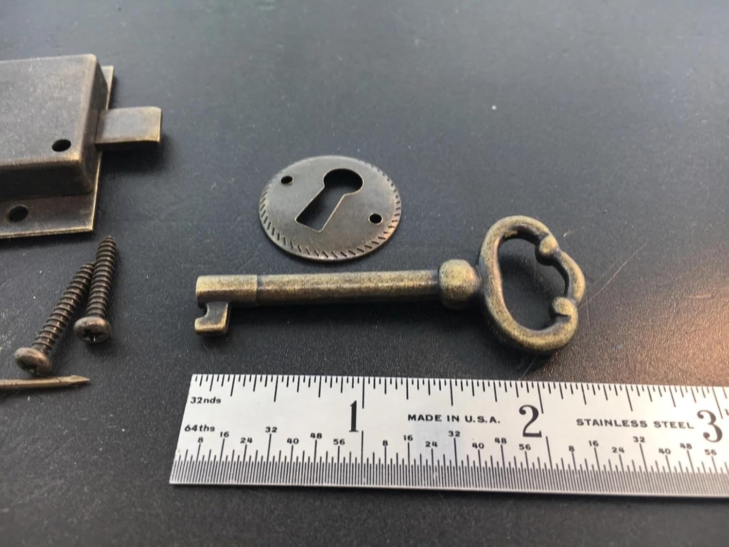 Grandfather Clock Door Lock Key Set Antique Finish