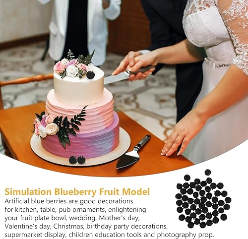 Miniatura 6 de Frutas artificiales, 50 unidades, arándanos artificiales, arándanos falsos, modelo de frutas realistas para manualidades, accesorios de fotografía,