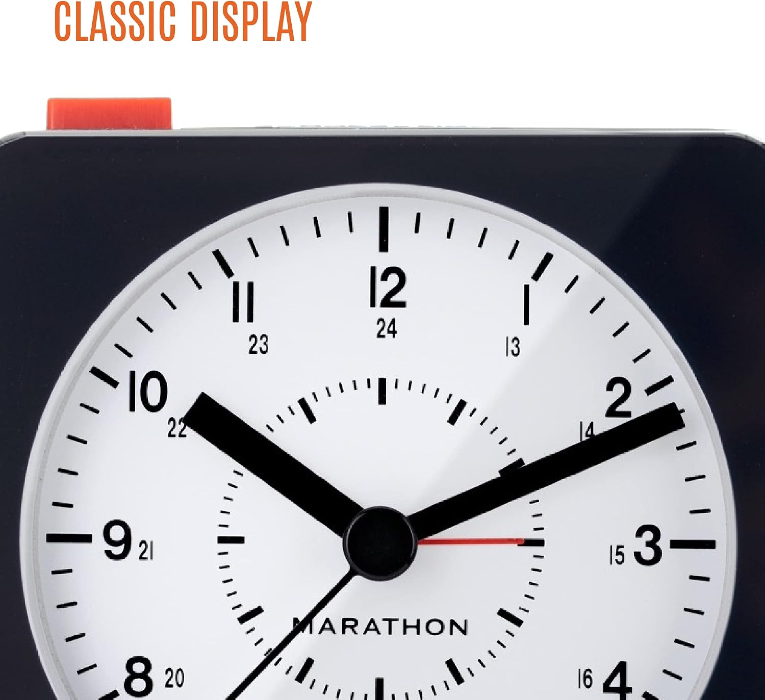 MARATHON Analog Desk Alarm Clock with Auto-Night Light