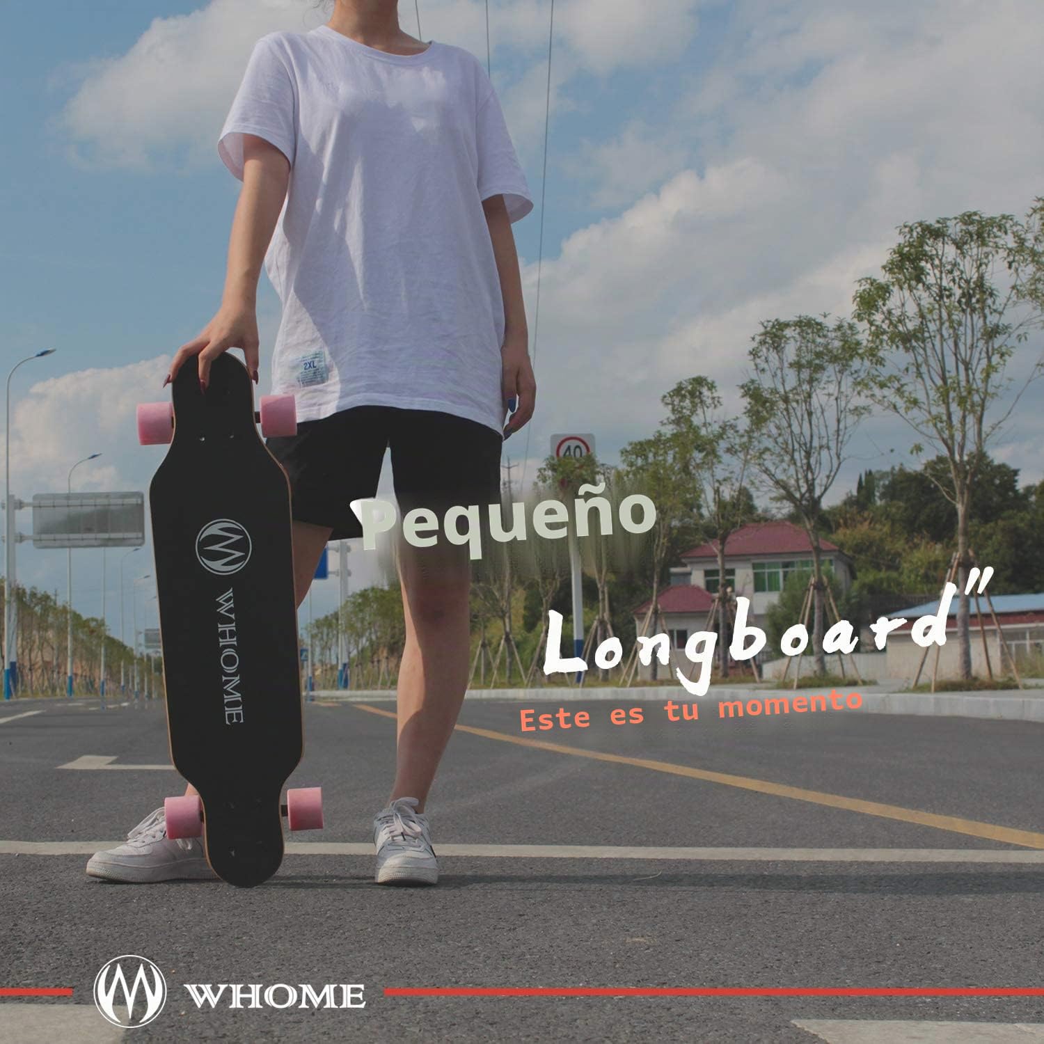 WHOME Pro Longboards - 31 Pulgadas pequeño Longboard Crucero Skateboards para Adultos/Niñas/Niños Pro/Principiante con T-Tool