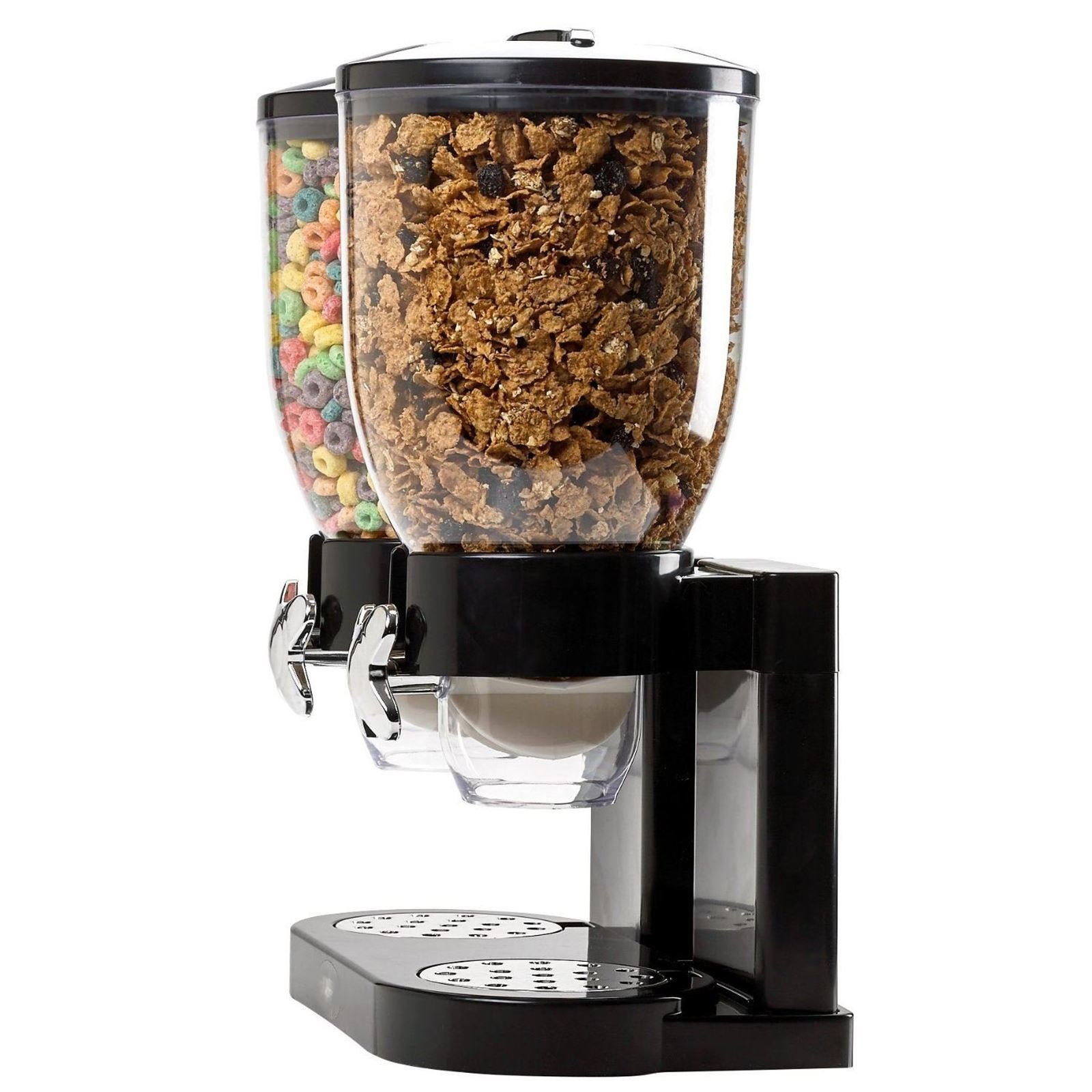 Asab doppelt Frühstück Müsli Spender trockene Lebensmittel Container verzichten Maschine Tisch Counter Top mit Twist Ablassventil schwarz