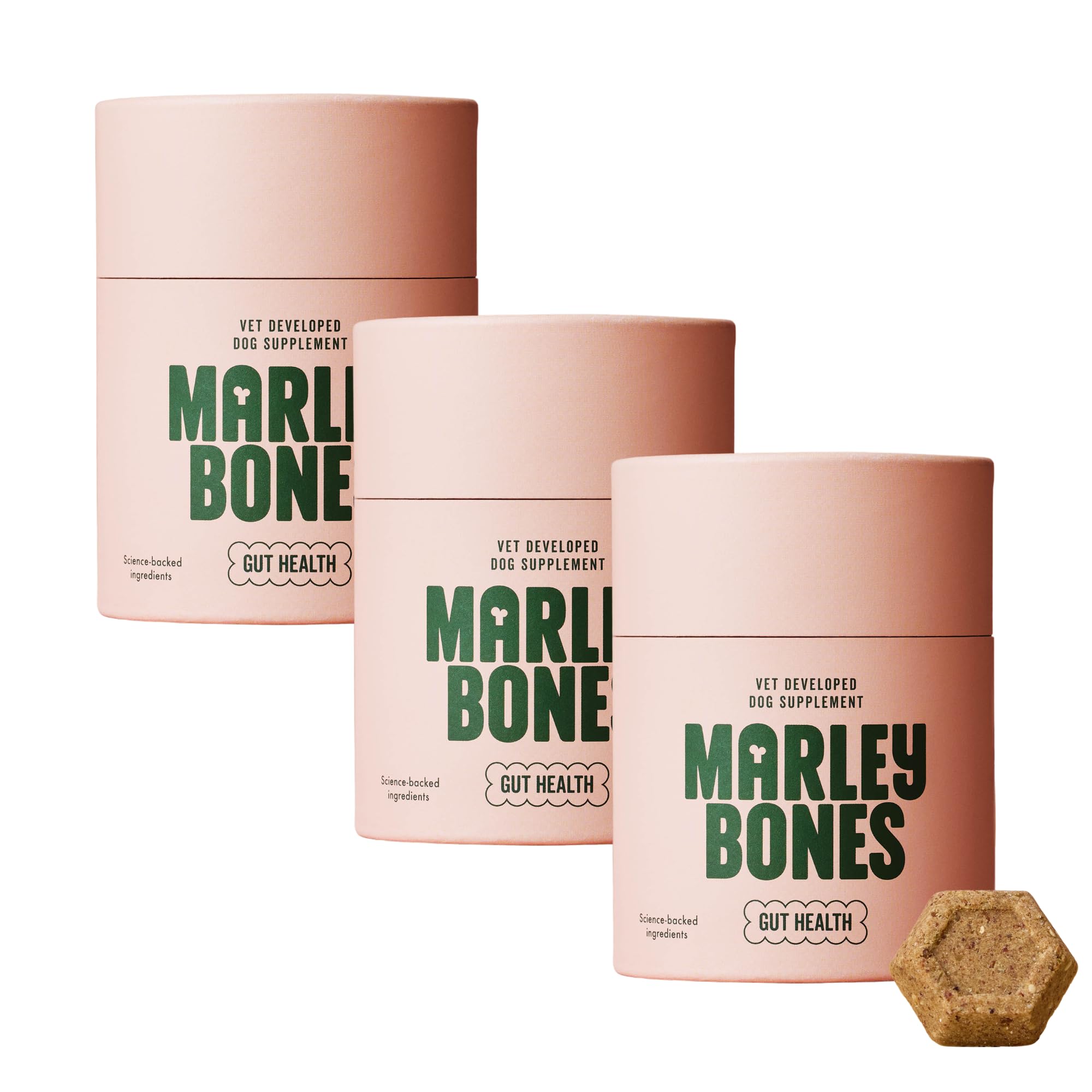 Marleybones Gut Health for Dogs Supplement 3 x 30 Chews | Vet Developed & Soft Baked | Prebiotic Digestive Support for Dogs | Promotes Health Digestion & Stool Quality | Plant-Based — image 1