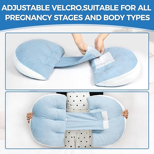 Miniatura 3 de Almohada de embarazo, almohada de cuña de embarazo para dormir portátil, almohada de maternidad para mujeres embarazadas, almohada corporal para
