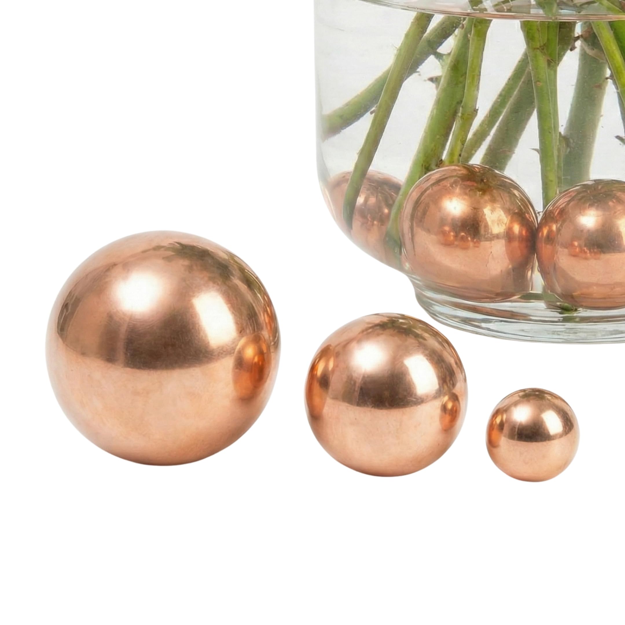 Tsukushido Long Lasting Copper Balls with Copper Ions, 0.4 inch (10 mm), 0.6 inch (15 mm), 0.8 inch (20 mm), Set of 3 Sizes, Water Quality, Antibacterial Effect, Just Put in a Vase, Prevents Water : H