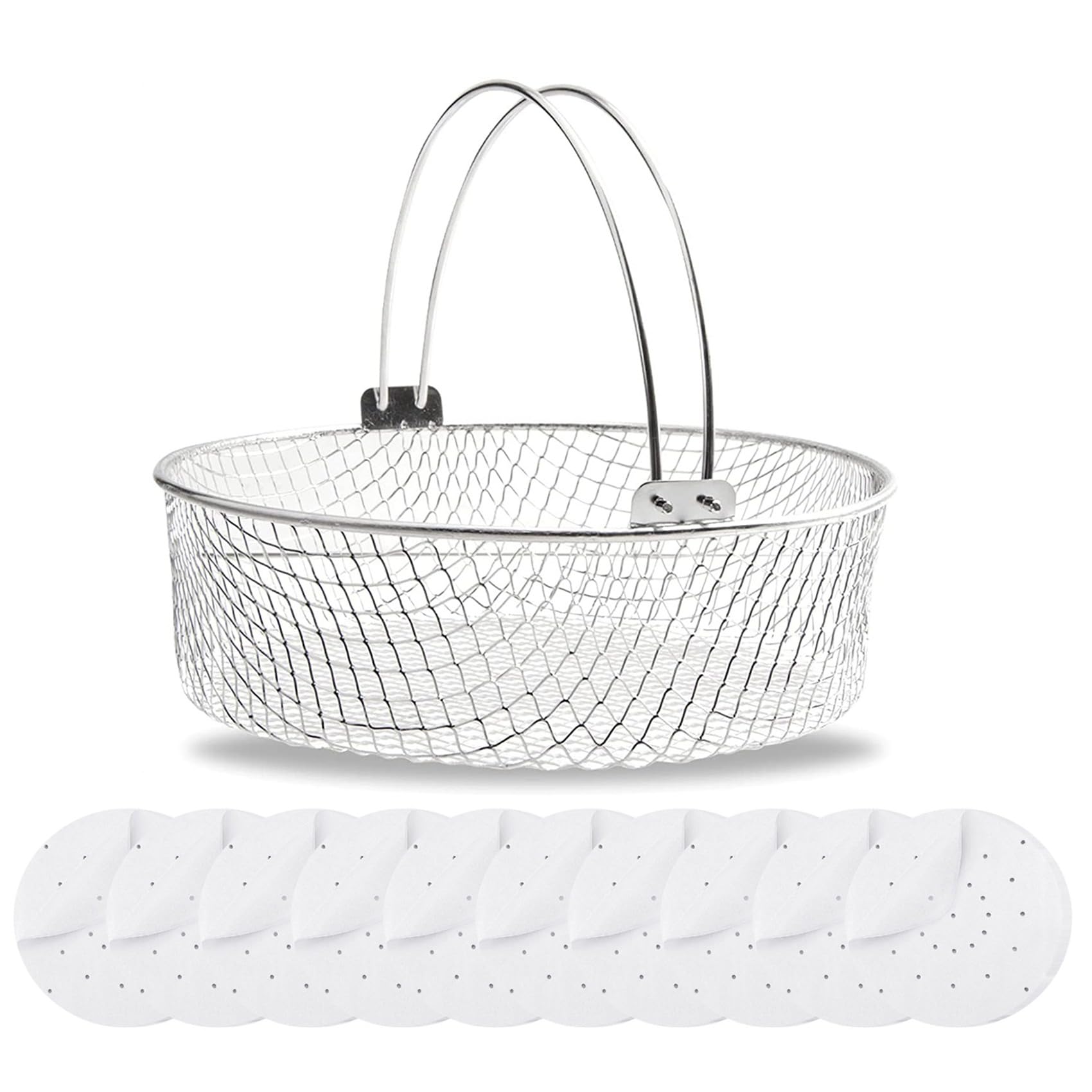 CTRLZS Air Fryer Basket for Mesh Steamer Basket for Foodi 6.5, 8Qt,Air Fryer Basket,Air Fryer Crisping Basket with Handle