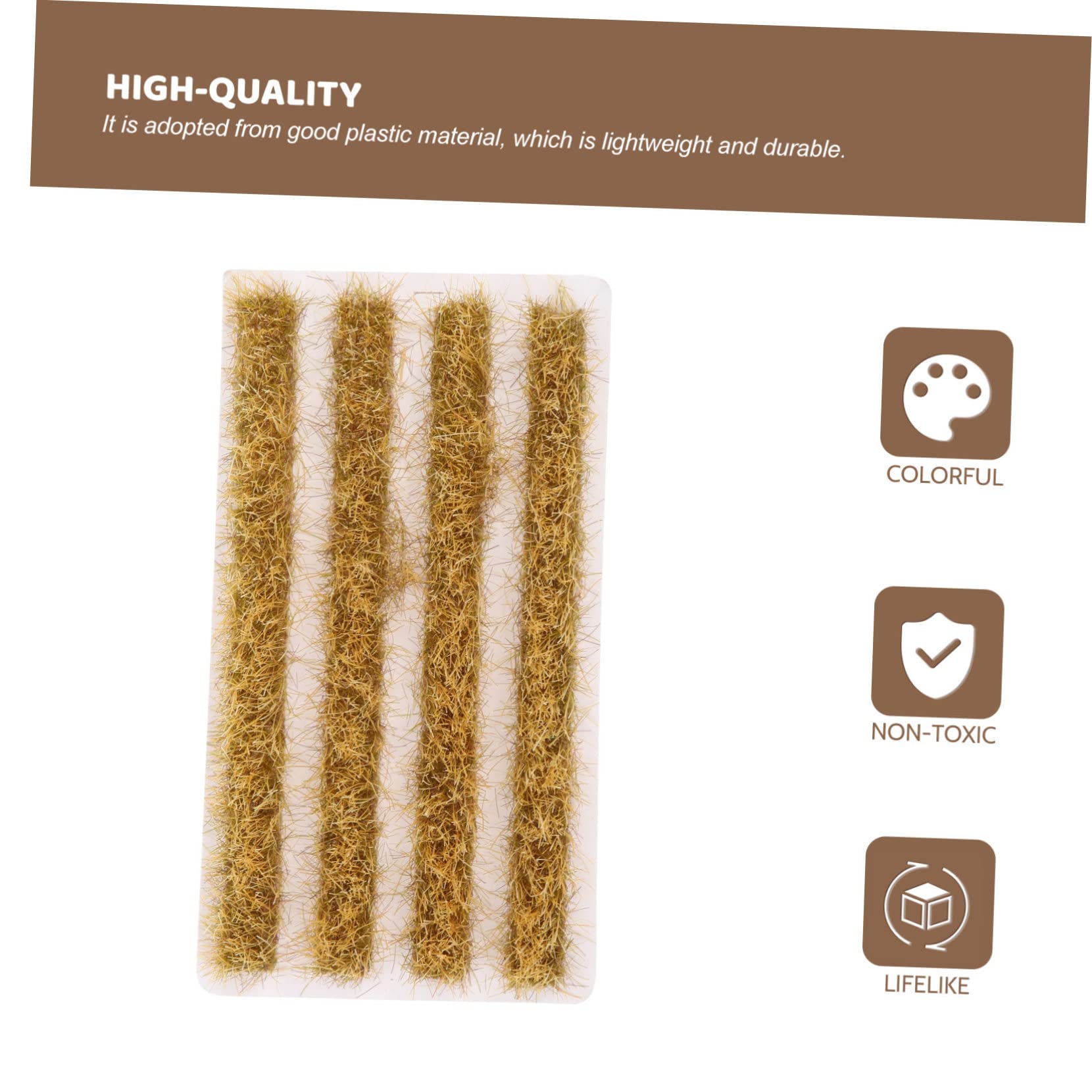 Angoily 1 Set Simulation Rice Landscape Decor Durable Static Plastic Grass for Model Railway Layouts and Tabletop Game Lightweight and Easy to Use Miniature Rice Grass Model