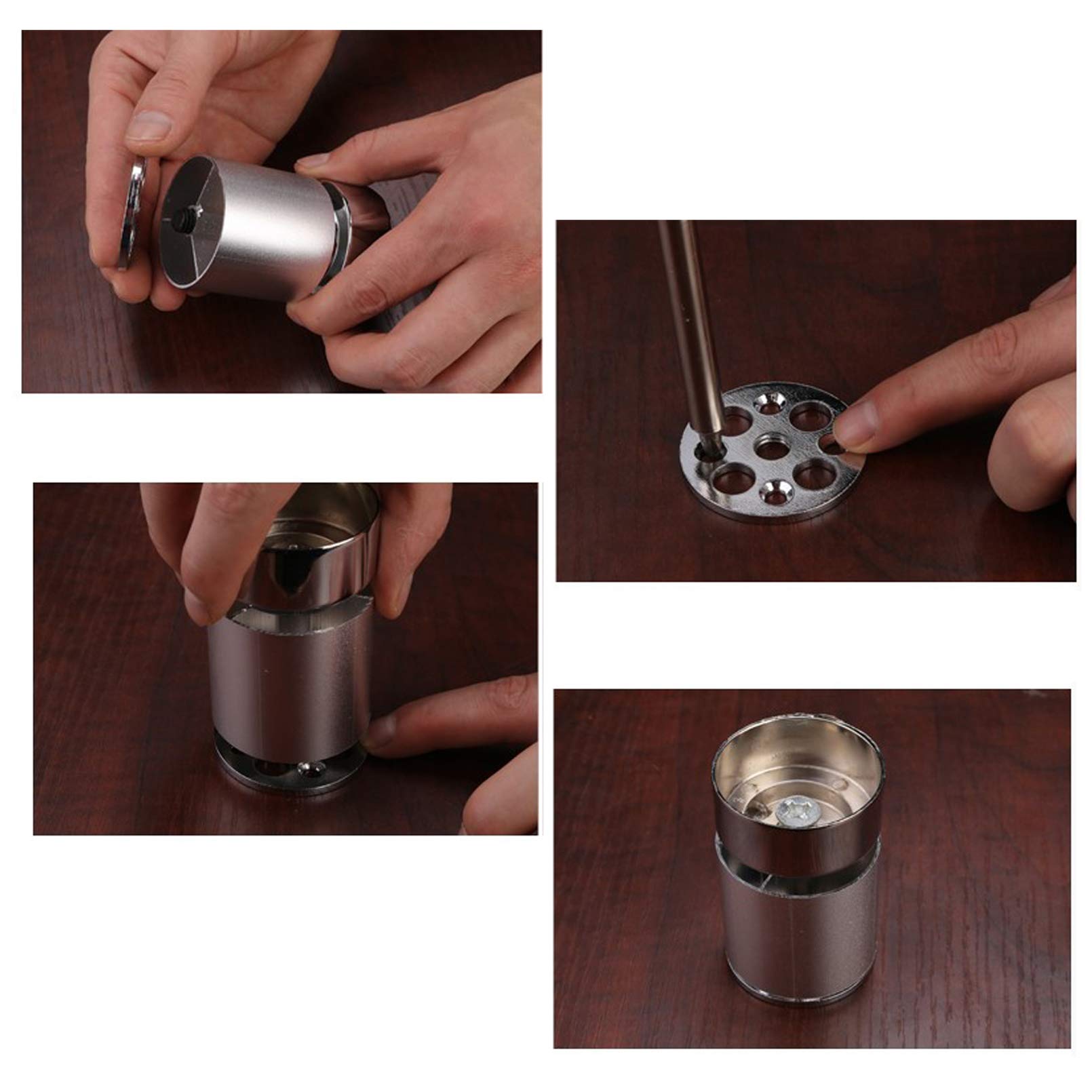 4X Piedini Regolabili in Altezza,Gambe per Mobili in Lega di Alluminio,Piedino per Cucina o Bagno in Metallo,fai da te Divano Piedi per Armadio,Poltrone,Ottomane,Sedia,Tavolino,con Accessori,(30cm)