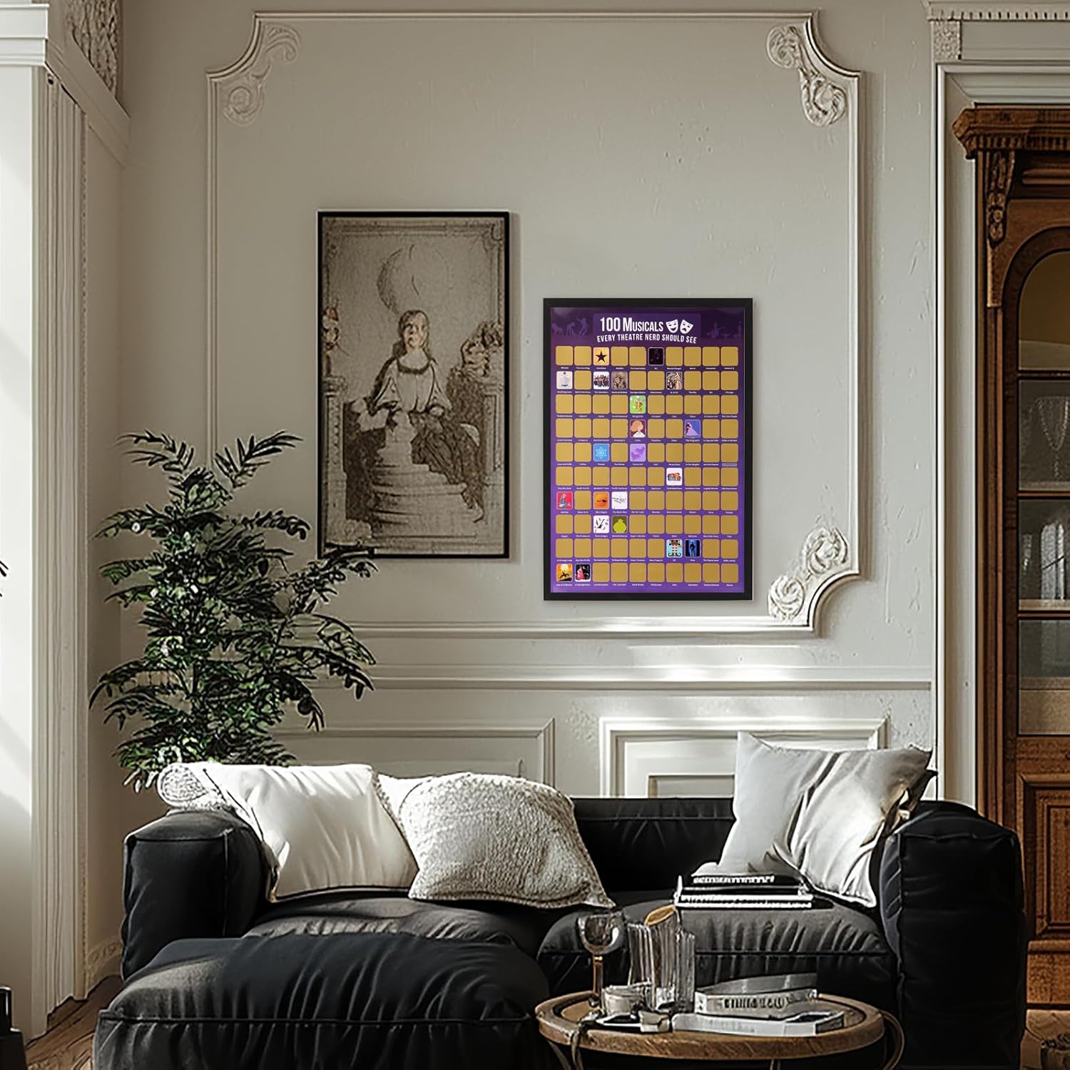 EIHFHIE Top 100 Musicals Scratch Off Poster Bucket List - Broadway Gifts for Theater Lovers - Musical Theater Gifts for Broadway Lovers & West End Fans - 24"x16" - Image 4