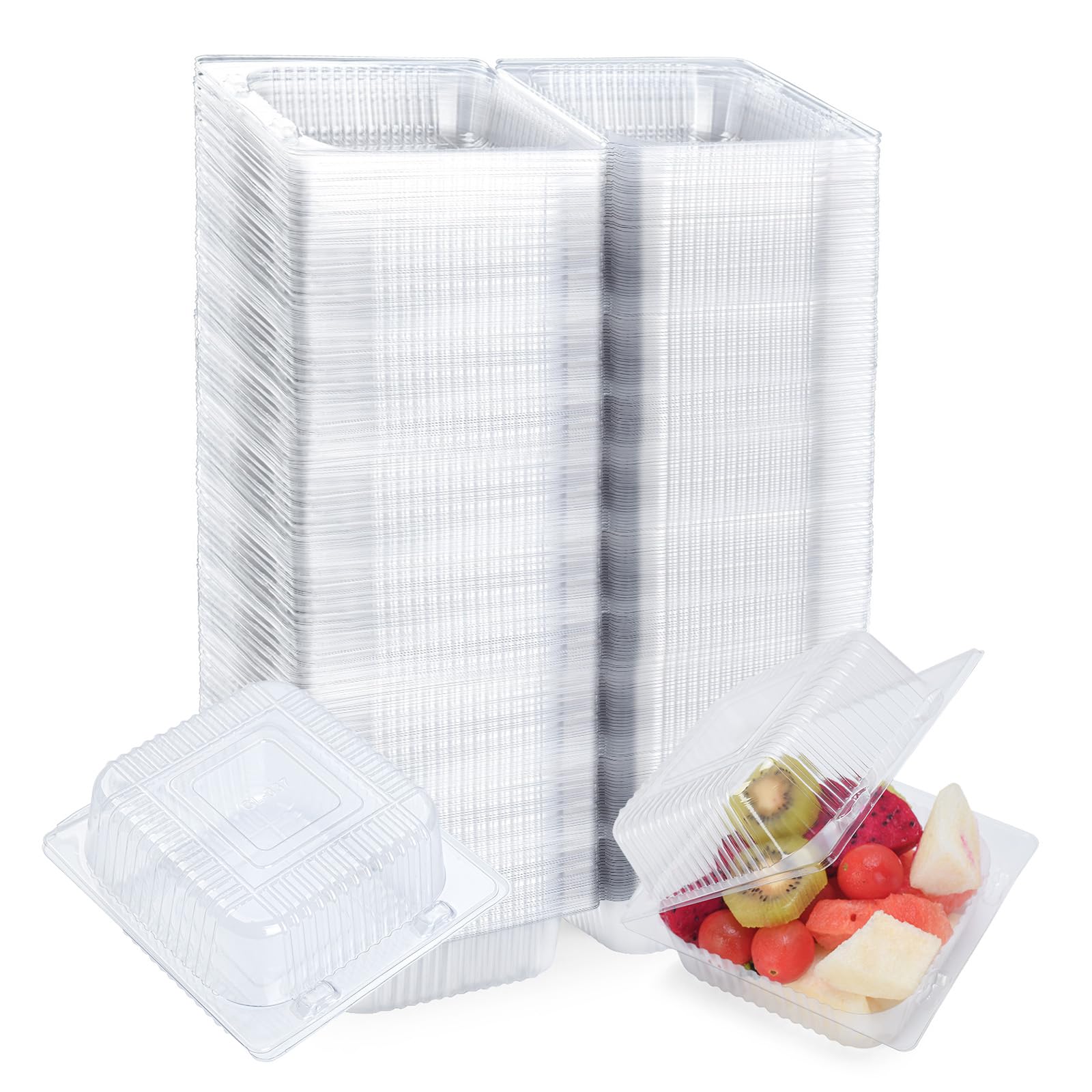 Evnlo 300 Count Heavy Duty Clear Clamshell Food Containers Hinged with Lids