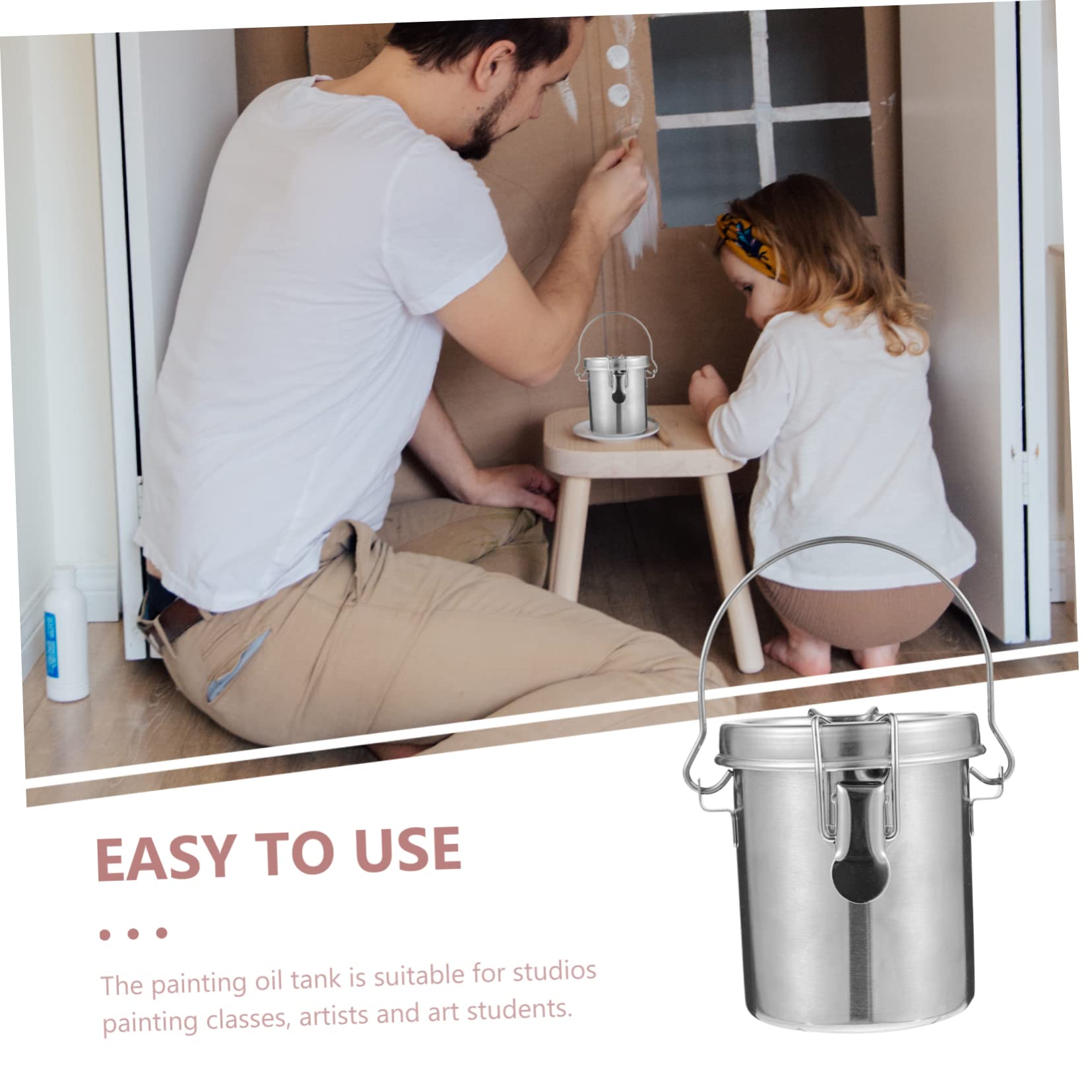 ERINGOGO 1pc Stainless Steel Painting Brush Washing Bucket Durable Dual Paint Brush Washer for Easy Cleaning of Watercolor and Oil Paints Compact Design for Convenient Storage