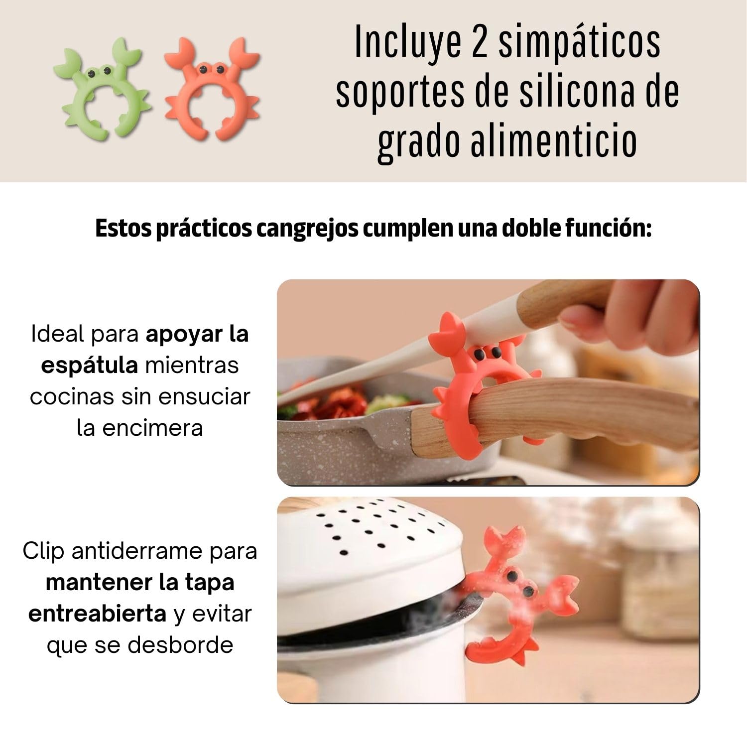 Organizador de Sartenes y Ollas Extensible con 10 Separadores + 2 Clips de Silicona Antiderrame - Soporte de Espátula | Soporte Ajustable para Almacenaje de Tapas, Ollas, Sartenes, Platos…