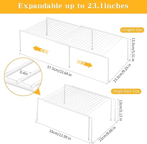 Miniatura 2 de AmaQueen 2 organizadores de estantes expandibles para armario, armario, armarios, estantes ajustables para refrigerador, estante para congelador,
