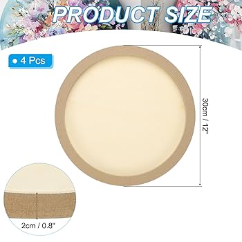 PATIKIL 6" 8" 12" Wood Panels Board, Unfinished Round Art