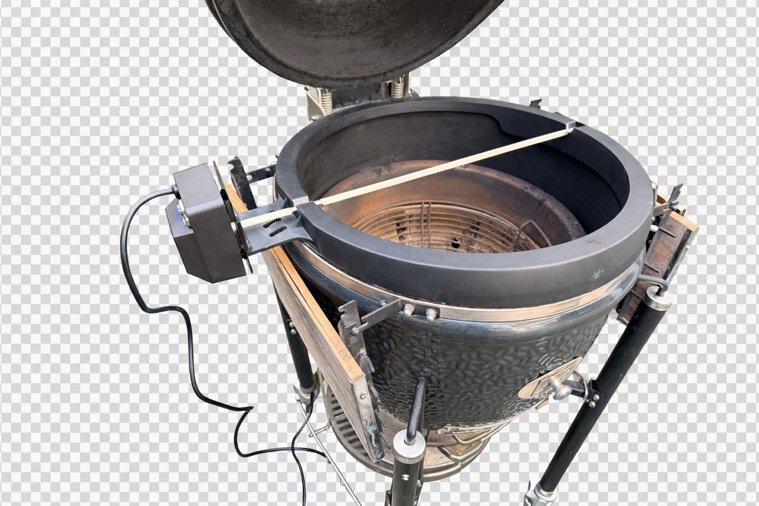 Pincho giratorio de aluminio para Kamado BBQ Large, compatible con Monolith Classic 2.0, Big Green Egg Large, Kamado Joe Large - Pincho para barbacoa, asador, cocción, parrilla de cerámica