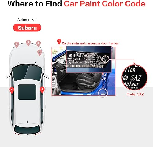 Miniatura 2 de Carhoo SAL Abyss Blue Pearl Compatible con Subaru Exact Match Lápiz de Pintura de Retoque Código: SAL (Abyss Blue Pearl),Código: 202 Negro/Negro