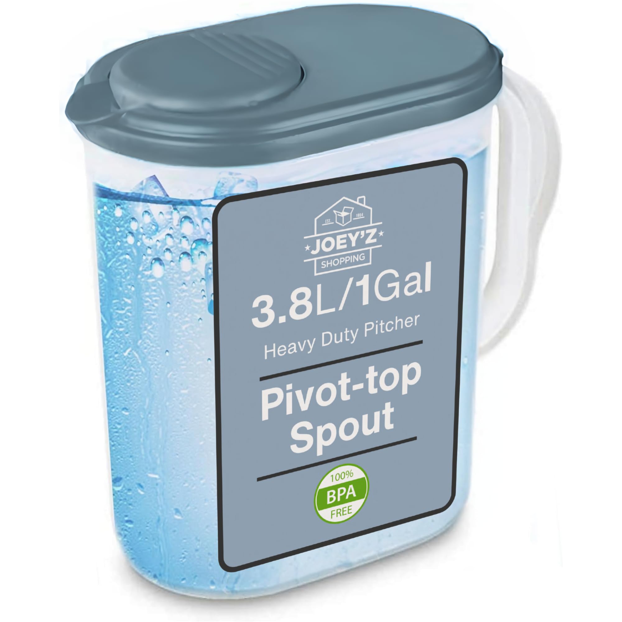 Amazon.com: 1 Gallon Water Pitcher with Lid & Pivot Top Spout