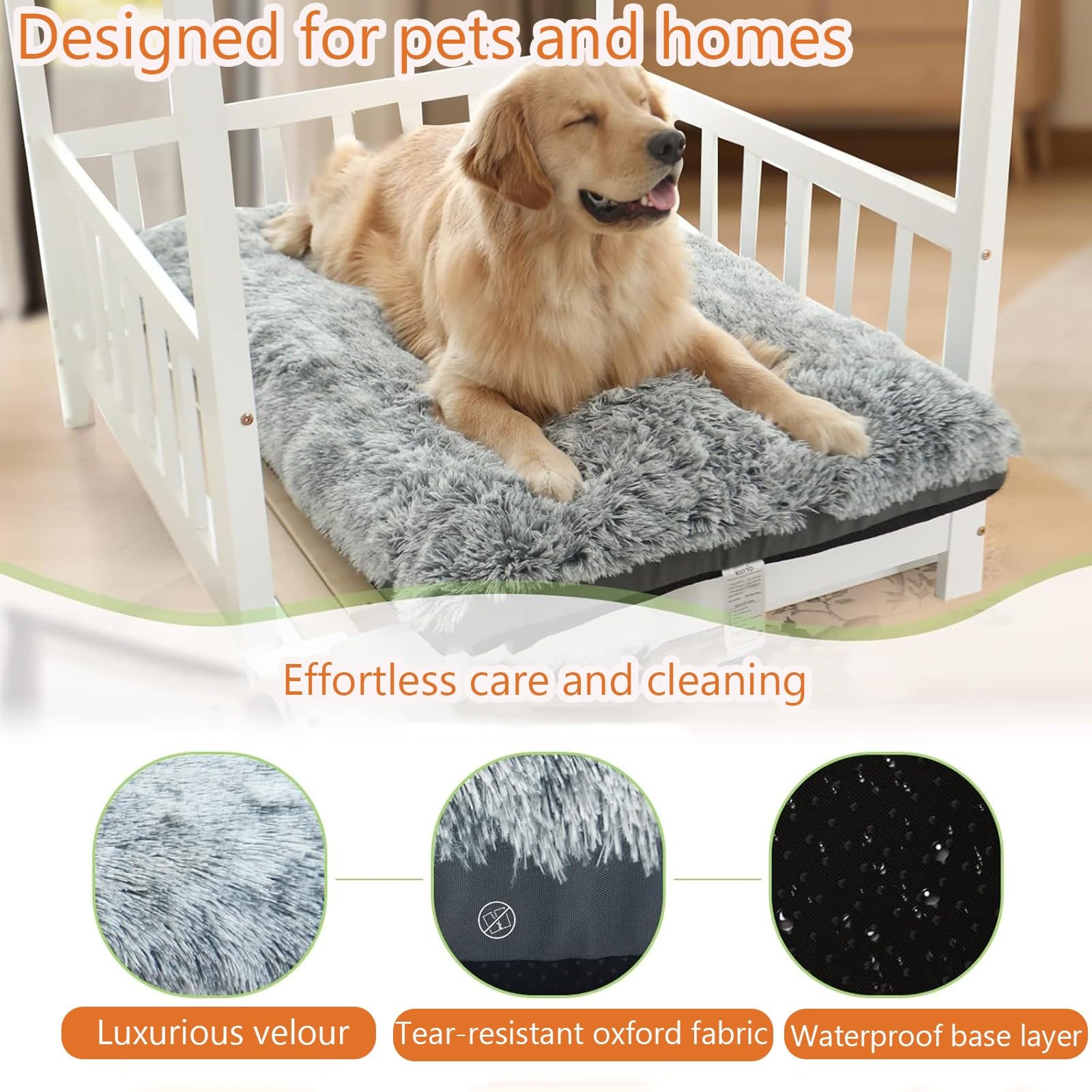 Generisch Hundekorb Groß Hundebett Flauschig Hunde Bett Katzensofa Luxus Hundenest Grosse Hunde OrthopäDisch(104x74cm)