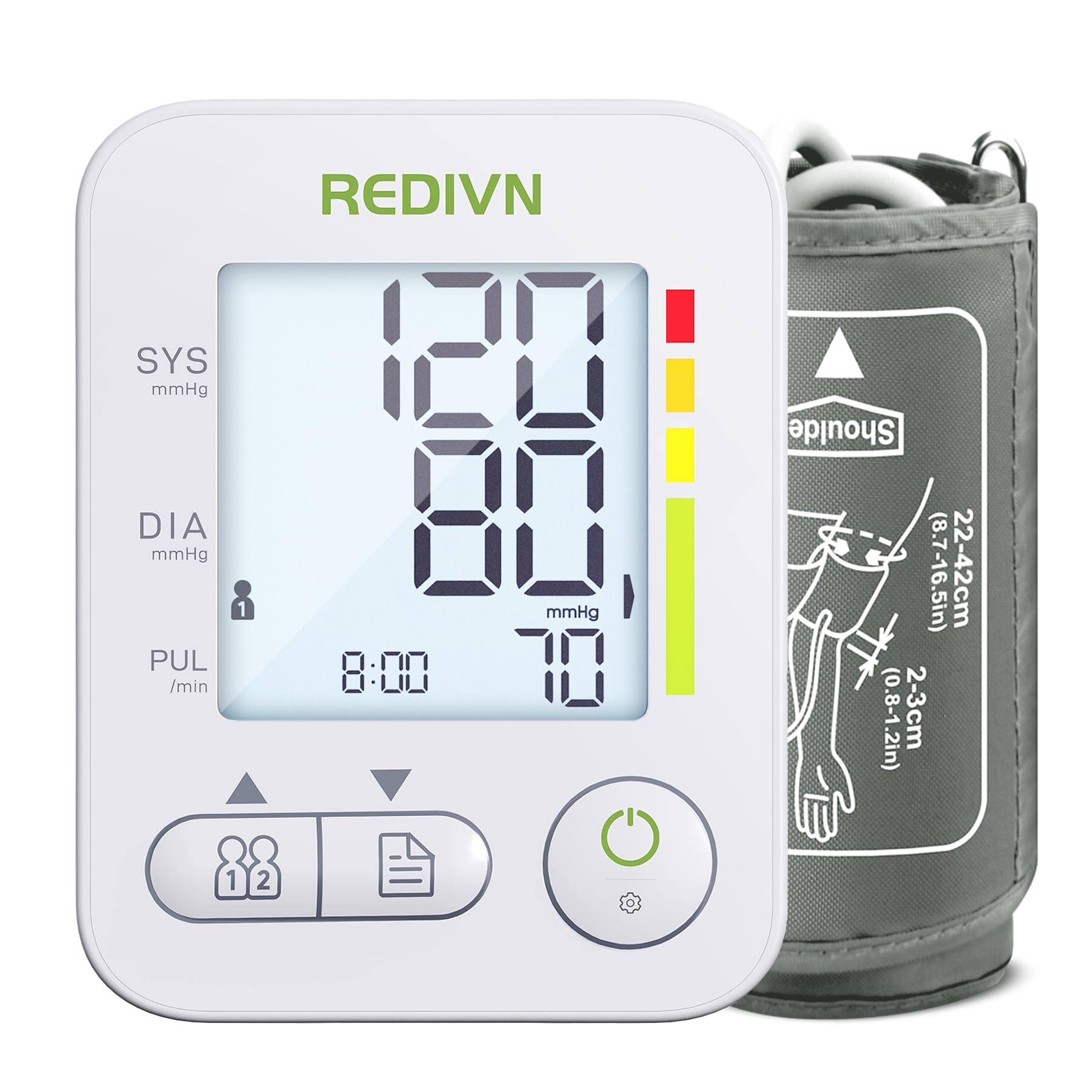 Blood Pressure Monitor for Home Use with LCD Backlit Display 2x199 Memory and Large Adjustable Upper Arm Cuff 8.7''-16.5''