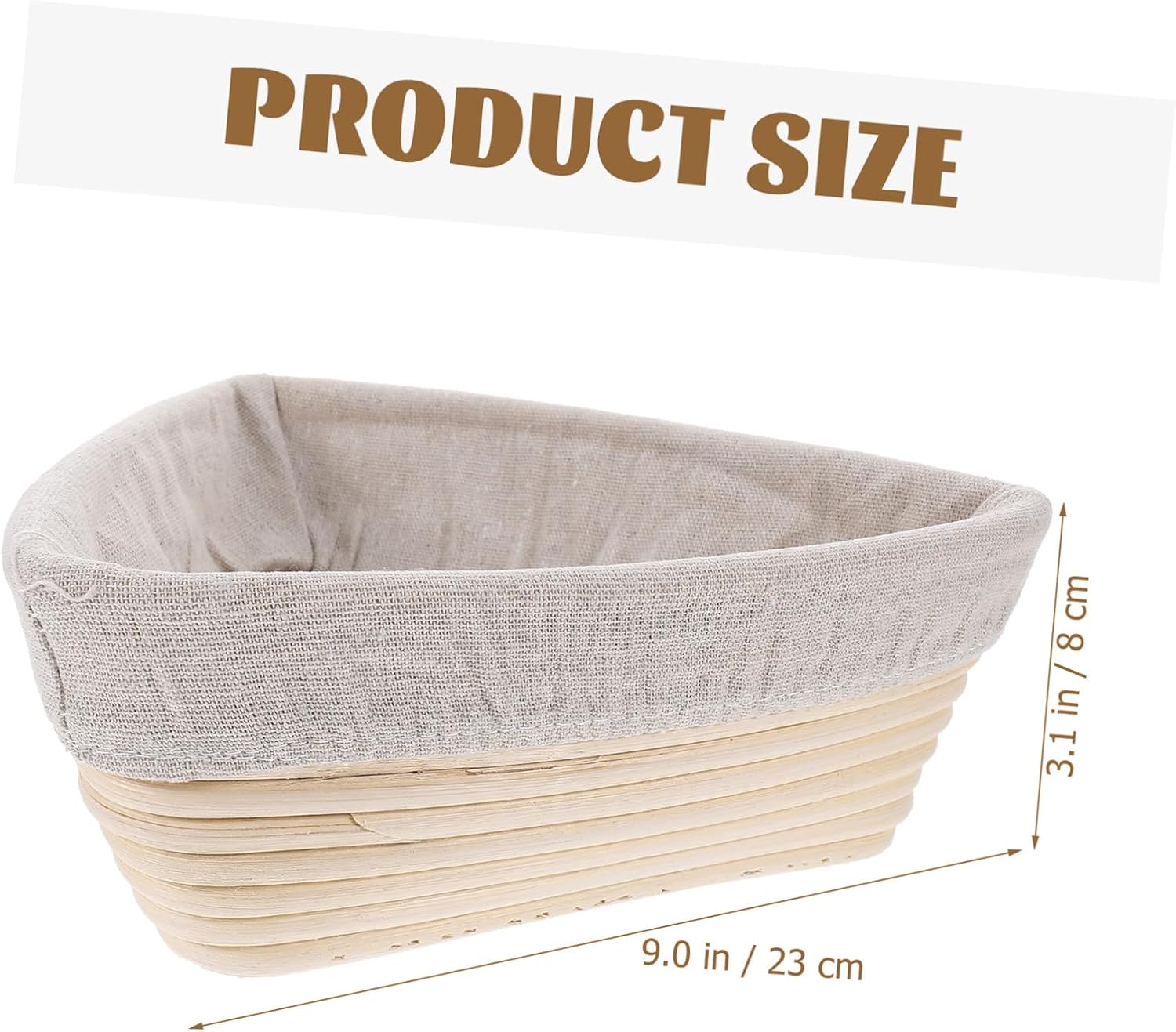 COLLBATH Bread Baking Accessories 2pcs Triangular Bread Proofing Basket Hand Woven Baskets