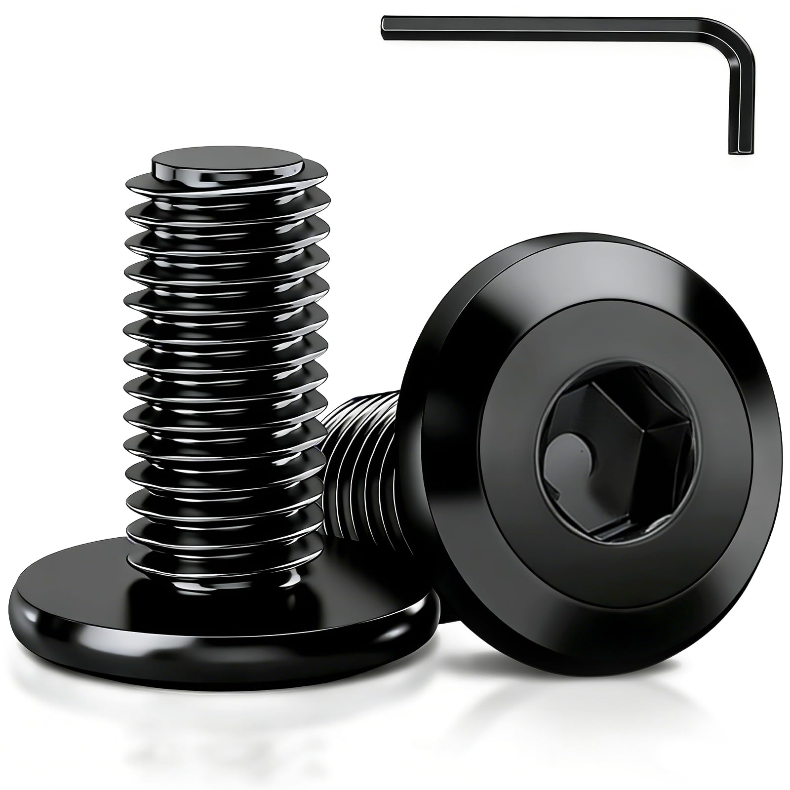 50Pcs M6 x 12mm Flat Head Bolts(Black)