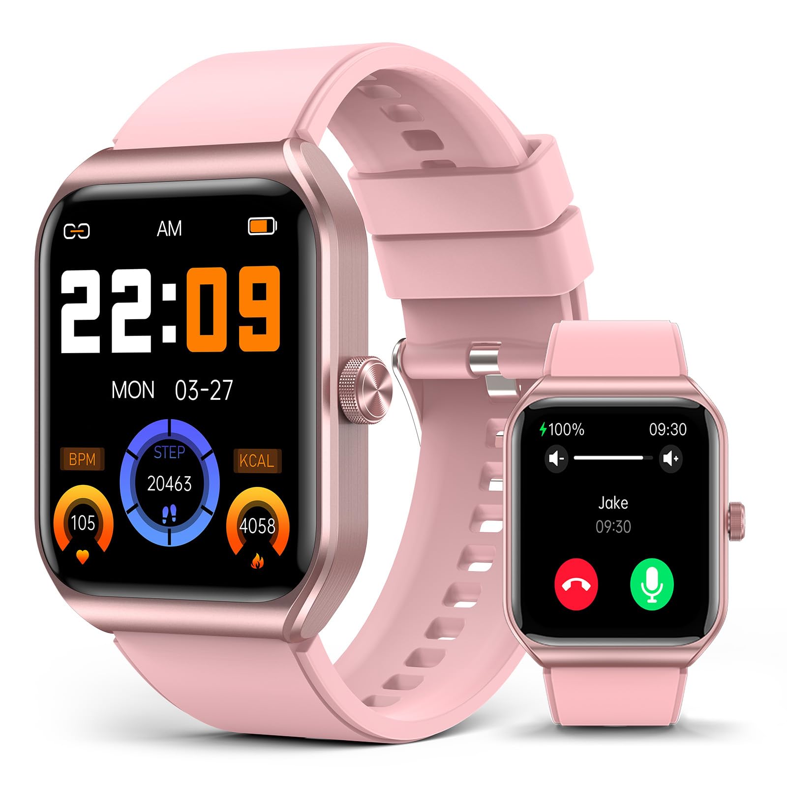 BooaBei Smart Watch for Women with SOS Emergency Alert, 1.91" GPS Watcher with 100+ Sports Modes, Blood Pressure/Blood Oxygen/Heart Rate/Sleep Monitor, IP68 Waterproof Smartwatch for Android iOS