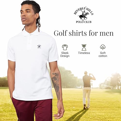 Miniatura 3 de Paquete de 3 polos para hombre Polo de manga corta para hombre piqué (S-XL) Polos de golf