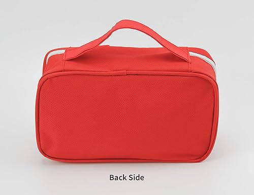 Miniatura 6 de TOPASION Bolsa de primeros auxilios vacía portátil, bolsa de medicamentos de viaje, bolsa médica pequeña (rojo)