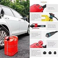 Vista 4 de Automatic Fuel Transfer Pump with Auto-Stop Sensor(2.4 GPM),AA Battery Powered Portable Gasoline Diesel Pump with 3 Adapters for For Gasoline