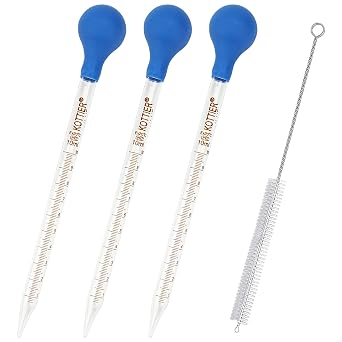 3 قطع ماصات زجاجية قطارة ، 10 مل قطارة سائلة متدرجة مع لمبة مطاطية وفرشاة تنظيف ، ماصات نقل للزيت الأساسي