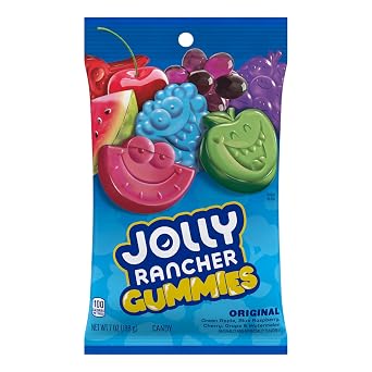 Jolly Rancher, Gummies Assorted Fruit Flavored Candy Bag, 7 Ounce