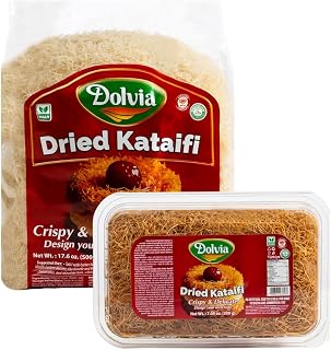 DOLVIA Roasted & Dried Kataifi Bundle, 200g + 500g – Vegan Shredded Phyllo Dough for Dubai-Inspired Chocolate & Baklava Desserts
