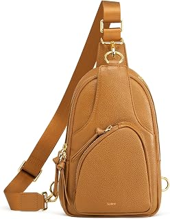 Sling Bag for Women, Leather Crossbody Bags for Travel, Brown