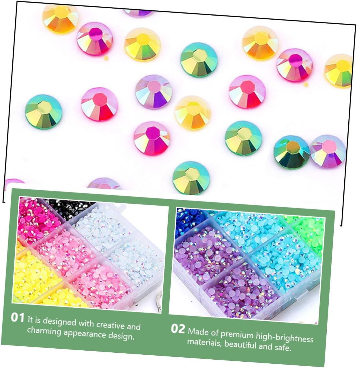 Jelly Resin Drill Nail Stones Nail Art Diamond Manicure Diamonds Easy Install Detach