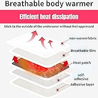 Vista 3 de Hot Body Warmers - 30 Pack Disposable Adhesive Patches for Up to 12 Hours of Safe, Natural Heat, Ideal for Outdoor Activities Like Skiing, Hiking &