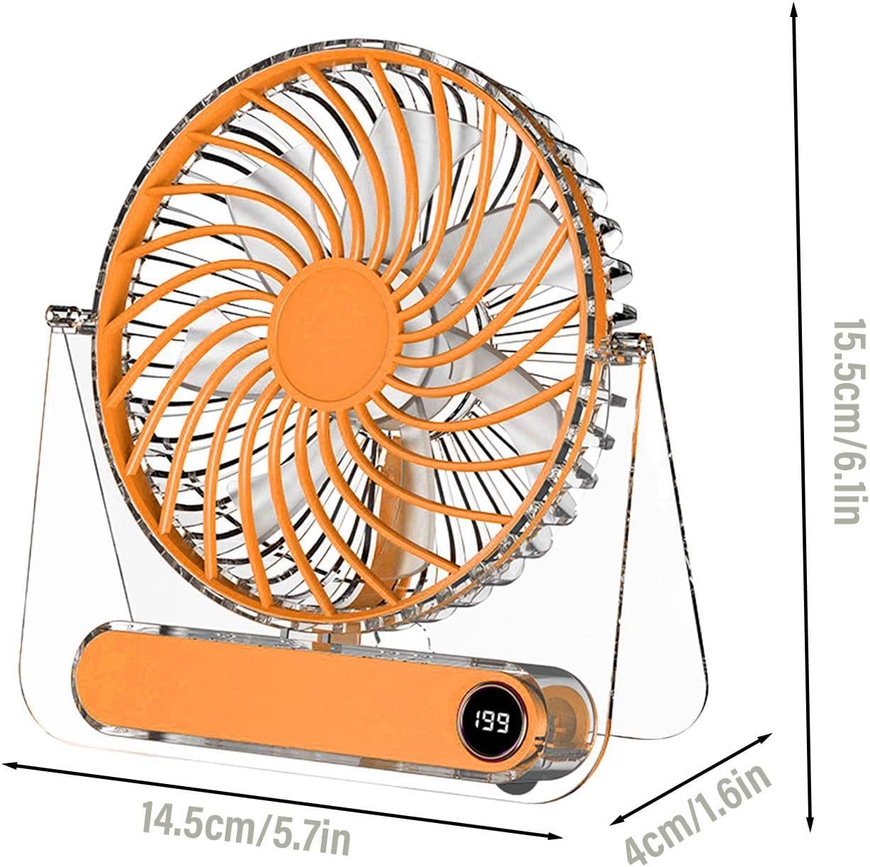 Desktop Fan 5 Speeds Portable USB Foldable Transparent Device image 5