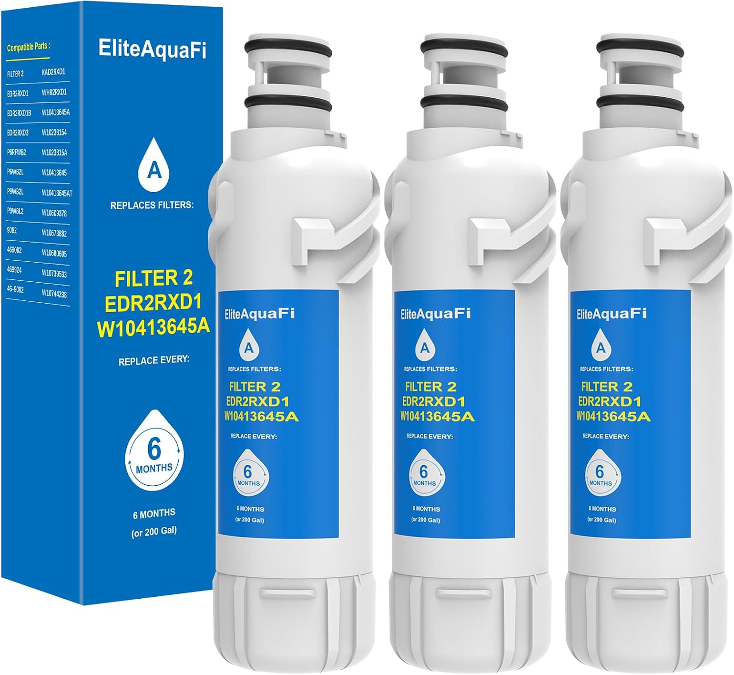 EDR2RXD1 W104136-45A Filter 2 Compatible with W10413645A P9WB2L P9RFWB2L (3 Pack)