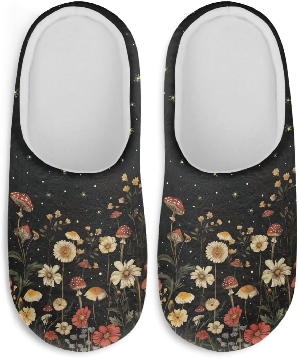 JoyLamoria 6 Pair Flower Design Disposable Slippers, Travel Portable Guest Slipper, Home Interior Hotel Shoes